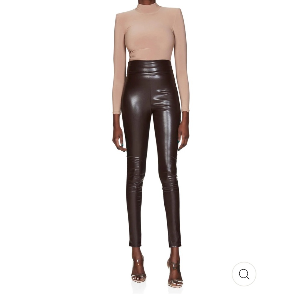 Nookie High-Waisted Black Leather Pants